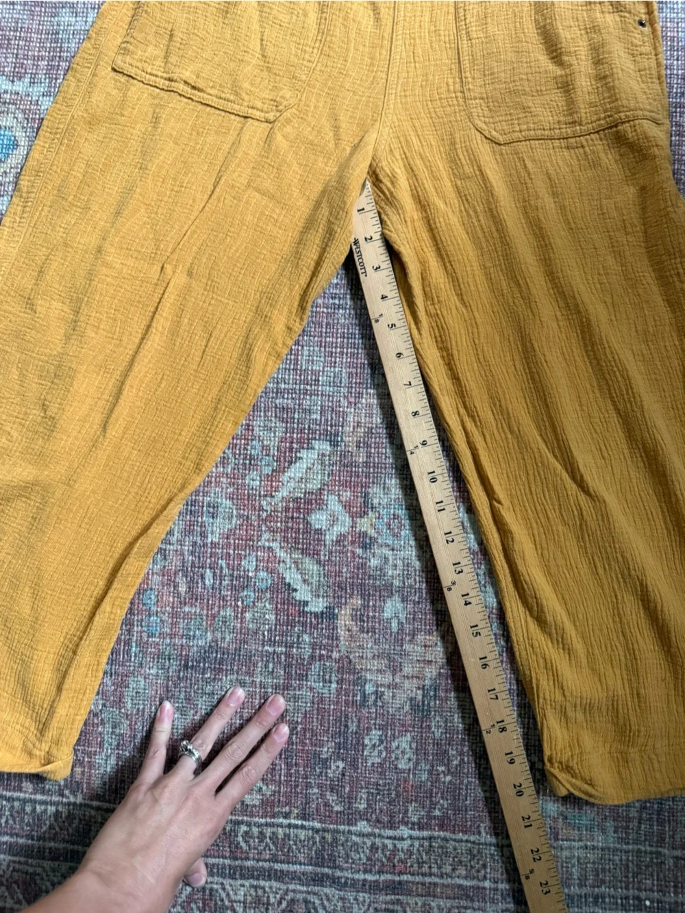 BDG urban outfitters Medium Mustard Yellow Cotton Linen Blend Gauze Overalls